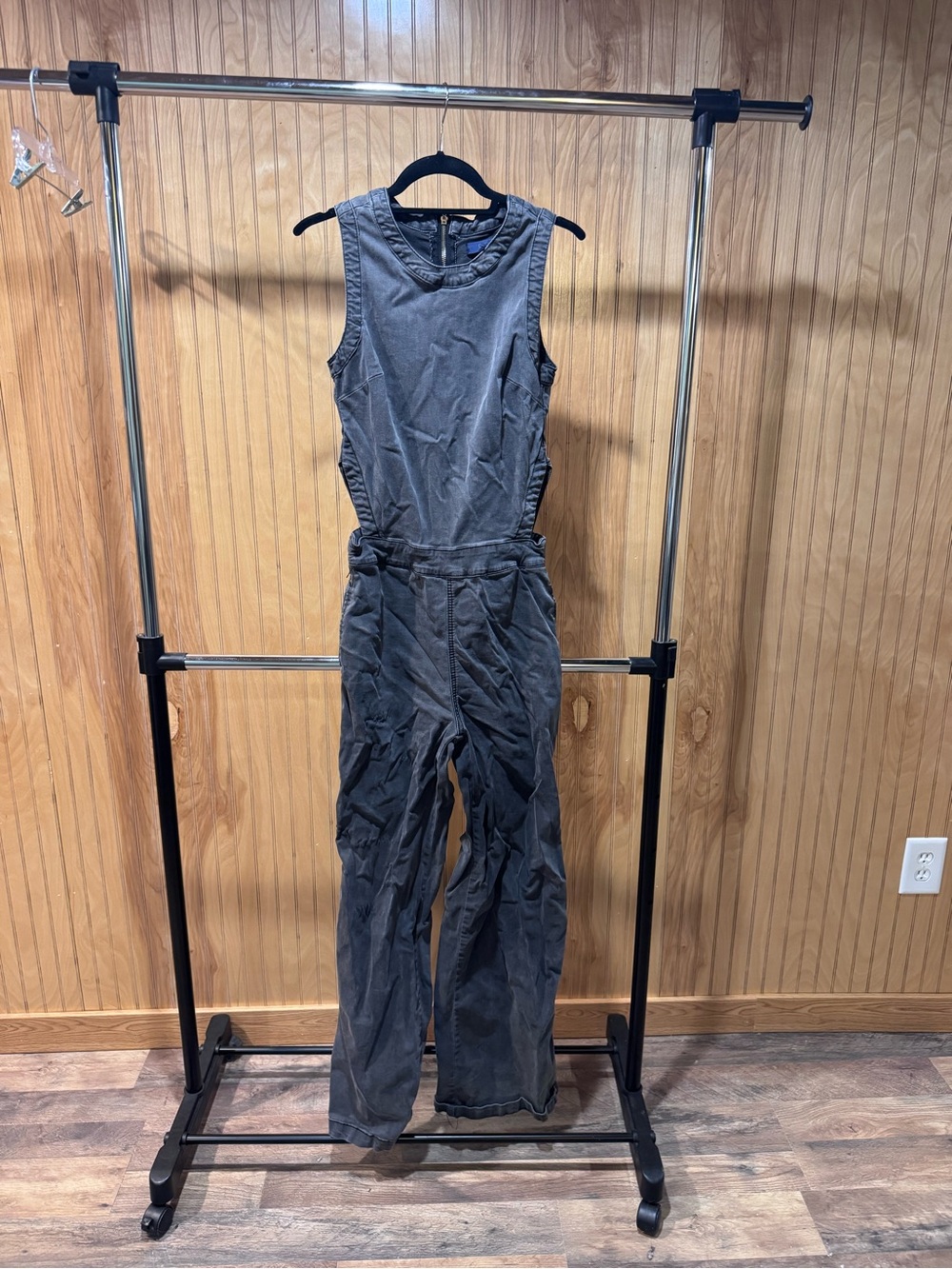 Rachel Zoe Sleeveless Charcoal Gray Utility Jumpsuit
